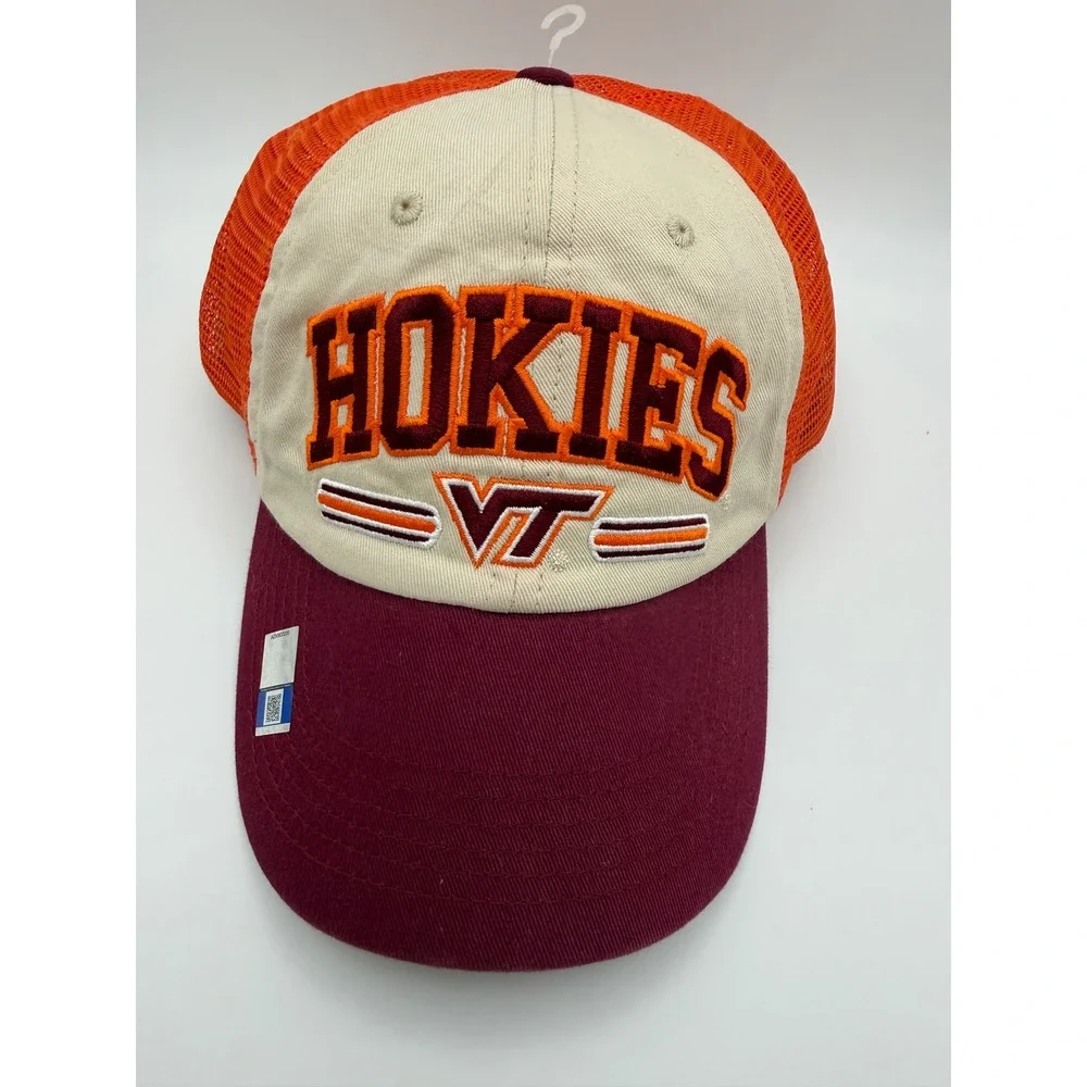 Virginia Tech Hokies Trucker Hat Maroon Orange‎ Snapback Cap NEW